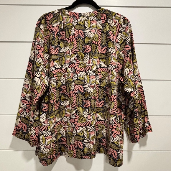 Part Two Copenhagen botanical print 3/4 sleeve blouse flowy size EU40 - Picture 2 of 16